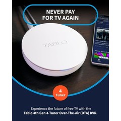 TV 4th Gen 4-Tuner Over-The-Air (OTA) DVR – Watch, Pause & Record News, Sports
