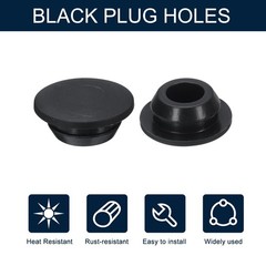 uxcell 10pcs Hole Plug 1/2 Inch (12mm) Button Plugs Fit for 9mm Hole, Black