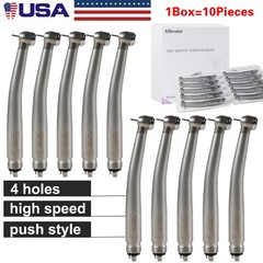 10 NSK Style Dental Hi Speed Handpiece Fiber Optic LED E-generator Turbine 4Hole