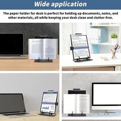 High Quality Metal Desktop Document Holder, Paper Stand for Desk When Typing