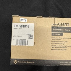 Little Giant 501016 Pump, 1/150 HP, 230 V, 12 ft. Cord (Item #0579) NIB