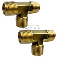 2 Pack 1/2″ x 1/2″ x 1/2″ NPT Male Equal Pipe Tee Brass 3 Way MNPT Fitting