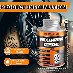 Vulcanizing Cement for Tire Patches, Tire Repair Glue with Built-in Brush Fast D