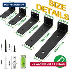 Floating Shelf Bracket 6 Inch of 4 Pack Heavy Duty Shelf Brackets Black Coated M