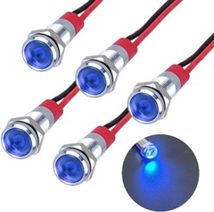 Blue LED Indicator Light Waterproof Wide Flat Head Indicator Light 12V 24V DC