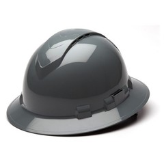 Pyramex Ridgeline Vented Full Brim Hard Hat with 6 pt suspension – Slate Gray