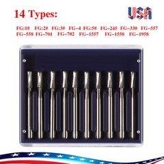 10-100 Dental FG Tungsten Carbide Burs Dills Round Type For High Speed Handpiece