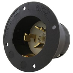 50 Amp 125/250 Volt CS6375 4-Prong Locking Male Plug Inlet Assembly by AC WORKS®