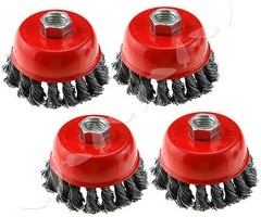 4″ Carbon Steel Cup Wire Brush 40 Pieces for dirt rust paints corrosion remove