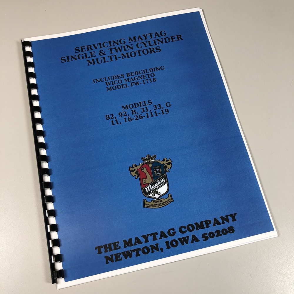 Maytag Multi Motor Service Repair Overhaul Manual 82 92 B 31 33 G 11 Parts +More