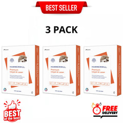 Hammermill Premium Printer Paper 24lb 8.5×11 White 500 Sheets 1 Ream, 3 Pack