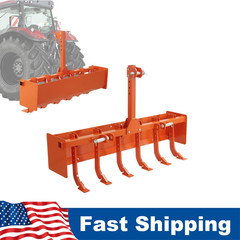 55″ Box Blade Scraper W/ 6 Scarifier Shank 3 Point For CAT 1 & CAT 0 Tractors