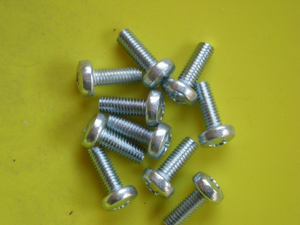 Metric License Plate Screws 6mm x 1.0mm x 16mm Philips Pan Head QTY 10