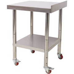 24×15″ Stainless Steel Prep Table w/Backsplash, Undershelf, 4 Casters, 440lb