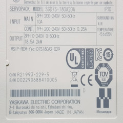 [Used] YASKAWA / SGD7S-180A20A / SERVOPACK, 2KW, Scratch, Discoloration