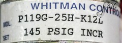 14953 WHITMAN CTRLS ZINC DIECAST BODY PR SWITCH 145 PSIG P119G-25H-K12L