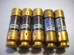 Lot of (5) New Bussmann Fusetron 250V 4A Time Delay Fuses, FRN-R-4