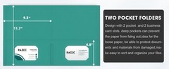 Two Pocket Folders, 50 Pack 2 Pocket Folders Fit Letter Size Paper, Paper