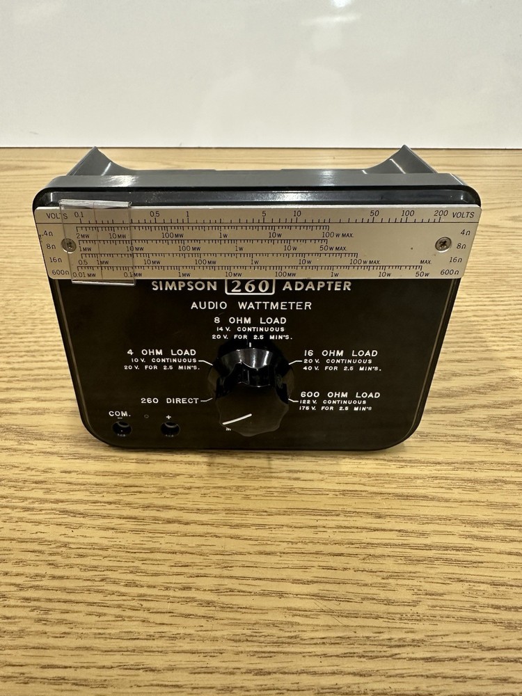 Untested — Simpson 260 Adapter Audio Wattmeter Model 654 ** UNTESTED