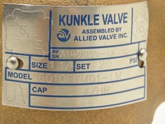 Kunkle 6010FFM01-LM Pressure Relief Safety Valve 1-1/4″ Male NPT Set 20psi Brass