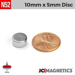 10mm x 5mm 3/8″ x 3/16″ N52 Super Strong Disc Rare Earth Neodymium Magnet 10x5mm