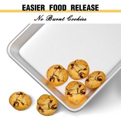 Commercial Quality Baking Sheet Pan Set, Natural Aluminum Cookie Sheet, Warp