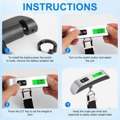QIHATR Luggage Scale, 110lb Portable Luggage Weight Scale for Travel with Back