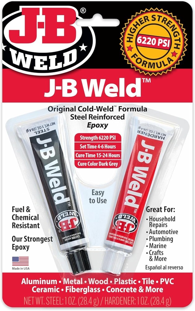 J-B Weld 8265S Original Cold-Weld Steel Reinforced Epoxy – 2 oz.