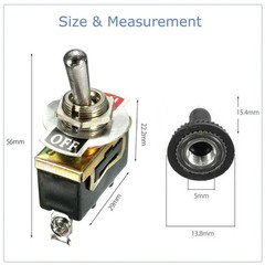 5X Toggle SWITCH ON/OFF Heavy Duty 15A 250V SPST 2 Terminal Car Boat* Waterproof