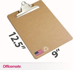 Environmentally Friendly Clipboards, Letter Size, 3-Piece Set with Hanging Hole