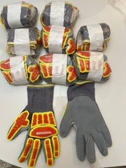 Impact Resistant Work Gloves Ormadus 6 Pairs Sandy Foam Nitrile Coated Sz Small