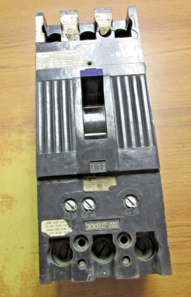 GE CIRCUIT BREAKER (CHIP) 3P, 200A, CAT# TFJ236200 .. VB-126