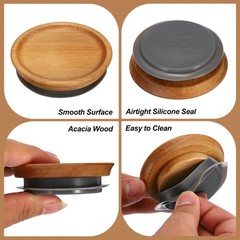 Wide Mouth Mason Jar Lids Wooden Storage Canning Jar Lids Ball Jars 24pcs