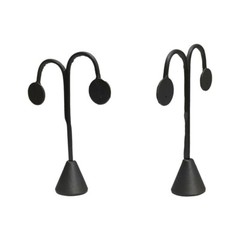 2 Pc Slate Gray Leatherette Single Earring Display Fixture Retail 15-1/2” High