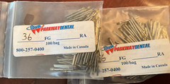 Premium Dental Carbide Burs FG 36 Inverted Cone Made in Canada Pack of 100