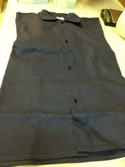 Lot of 2 Stanco Safety Flame Resistant Welding Jackets XL Navy Blue Cotton