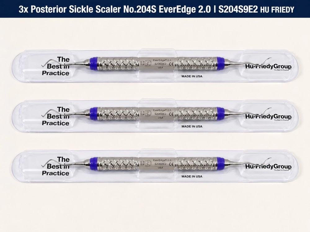 3x Posterior Sickle Scaler No.204S EverEdge 2.0 | S204S9E2 HU FRIEDY