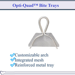 Dental Opti-Quad™ Quad-Tray Full Quadrant Dual Arch Metal Bite Tray, Anterior