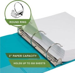 Plant-Based 3 Inch Durable Round Ring, View Binder, Eco-Friendly, USDA Certif…