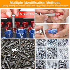 66 Pcs Nut and Bolt Thread Checker – 34 Standard 66 Thread Checker with Toolbox