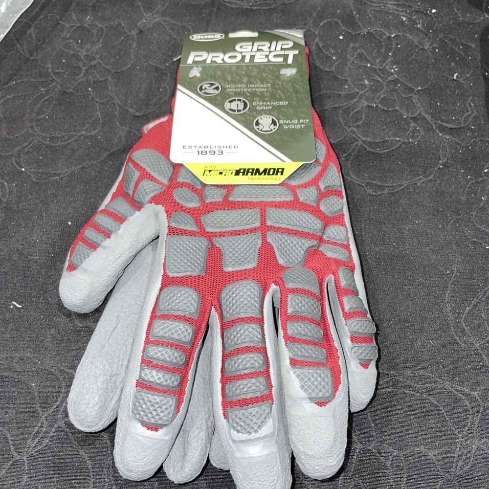 Boss Grip Protect Men’s MED/LARGE Glove with Micro Armor B32061- Snug Fit