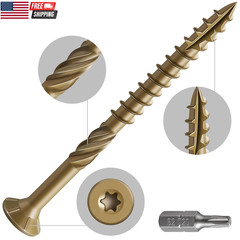 #10 * 3″ Deck Screws, (137Pcs) 2 Lbs.Exterior Wood Screws, Rust Resistant Epoxy