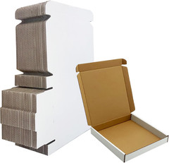 7X7X1 Inch White Shipping Boxes 50 Pack, Small Corrugated Cardboard Mailer