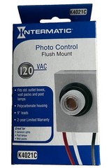 NEW INTERMATIC K4021C PHOTO-CONTROL 120V Stem mount flush Mount