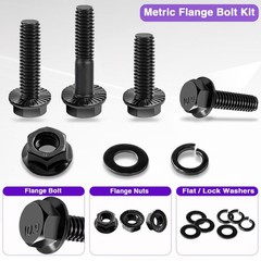 400PCS Metric Flange Bolt Assortment kit,10.9 Grade M6x1.0 Bolt, M8x1.25 Bolt