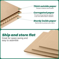 Corrugated boxes, can be used for storage, mailing; Multiple sizes available