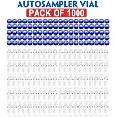 1000pcs 2mL Autosampler Vials Glass Vials HPLC Lab Vial 9-425 with Screw Cap Kit