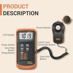 LX1330B Digital Illuminance Light Meter 0-200000 Measurement Range Lux Meter