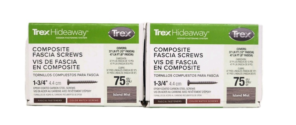 Trex Hideaway Composite Deck Fascia Screws Island Mist 1-3/4″ ( 150 Screws )