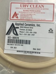 APPLIED CERAMICS EDGE RING 8″ ESC WITH TABS, 922-00857B, NOS